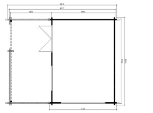Caseta de madera Armin 19m2 / 5 x 7 m / 70mm
