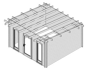 Caseta de jardín Aruba 15m2 / 4x4m / 44mm