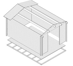 Summerhouse-Garden Shed Eva A 3D