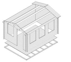 Caseta de jardín Eva C 12m2 / 4x3m / 40mm