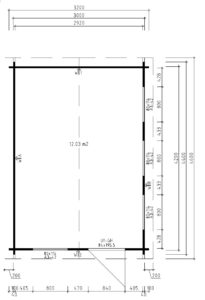 Caseta de jardín Eva C 12m2 / 4x3m / 40mm