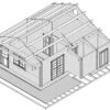 Casa de madera Dallas 43m2 / 7 x 7 m / 70mm