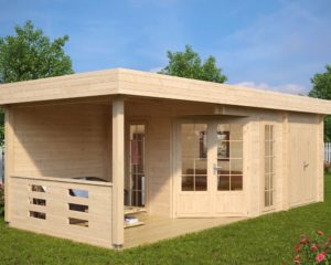 Summer House With Shed Paula | 12.5m2 | 7.5x3.2m | 44mm | G0126-1