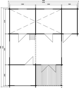 Casa de madera  Helsinki 35m² / 7 x 8 m / 58mm