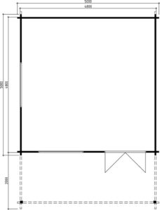 Caseta de madera 22m2 / 5x5m / 58mm