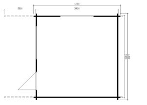 Caseta de madera Marcus A 15m2 / 4 x 4 m / 58mm