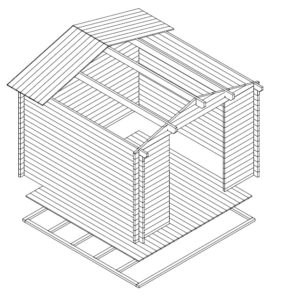 Summerhouse Garden shed Nora A 3D