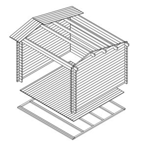 Caseta de jardín Nora E 9m2 / 3x3m / 44mm