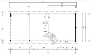 Caseta de jardín Sophia 10m2 / 8x3m / 44mm
