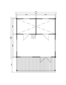 Casa de madera Stockholm 25m2 / 5 x 5 m / 58mm