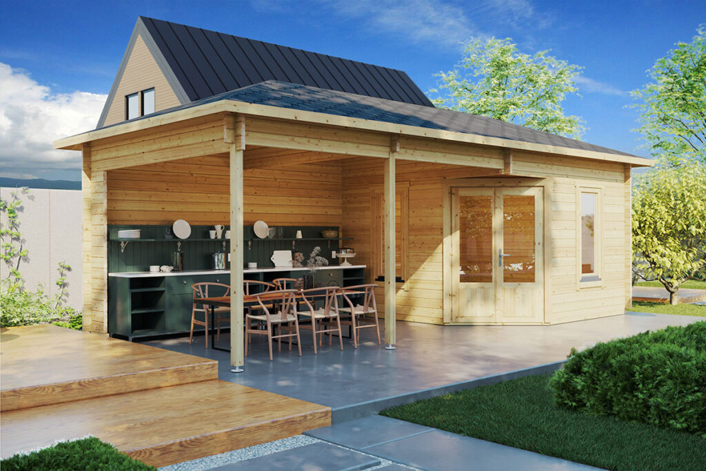 Caseta de jardín Sophia / 10m² / 8x3m / 44mm