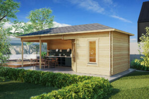 Caseta de jardín Sophia / 10m² / 8x3m / 44mm