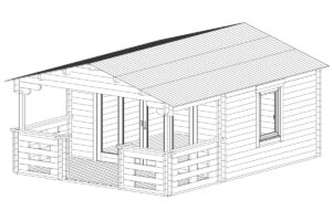 Caseta de verano “Franz” 15m² | 44mm | 6x4m | G0098