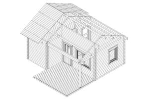 Casa de madera con un dormitorio “Oklahoma” 26m² | 70mm | 6x5m | G0091