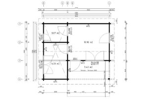 Casa de madera con un dormitorio 26m² | 70mm | 6x5m