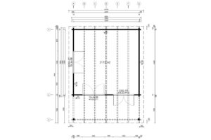 Caseta de madera 22m² | 58mm | 5x5m
