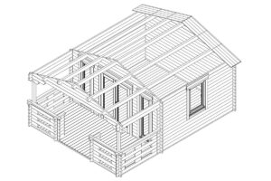 Caseta de jardín 15m² | 44mm | 6x4m