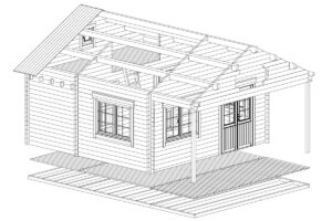 Casa de madera 25m² | 70mm | 5x5m