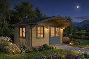 Caseta de jardín 15m² | 44mm | 4x4m (de noche)