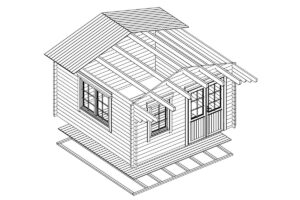Caseta de jardín 15m² | 44mm | 4x4m