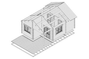 Casa de madera “Copenhagen” 31m² | 58mm | 7x5m | G0025