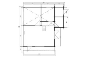 Casa de madera con dos dormitorios 43m² | 70mm | 7x7m