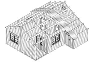 Casa de madera 35m² | 58mm | 8x7m