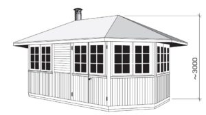 Caseta para barbacoa Seattle Albatros XL 15m2 / 5x3m / 21mm