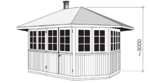 Caseta para barbacoa Seattle Albatros 12m2 / 4x3m / 21mm