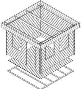 Caseta de jardín  Lucas C 9m2 / 3x3m / 40mm