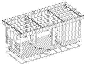 Sauna de jardín Paula 12m2 / 7x3m / 40mm