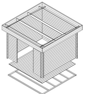 Cobertizo de jardín 9m2 / 3x3m / 40mm