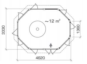 Caseta para barbacoa Seattle Albatros 12m2 / 4x3m / 21mm