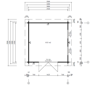 Caseta de jardín Lucas B 9m2 / 3x3m / 40mm