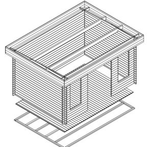 Caseta de jardín Jacob D 12m2 / 4x3m / 40mm