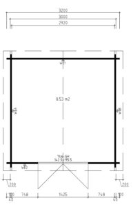 Cobertizo de jardín 9m2 / 3x3m / 40mm