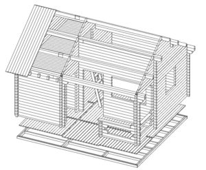 Sauna de jardín Karina 26m2 / 6x5m / 70mm
