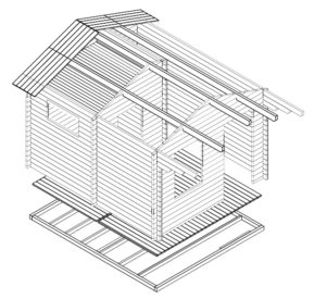 Sauna de tamaño familiar Oslo 12m2 / 3x4m / 58mm