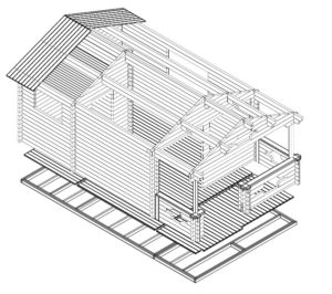 Sauna finlandesa tradicional Mika 19m2 / 4x7m / 70mm