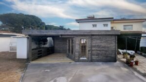 Sauna de exterior en jardin modelo Paula