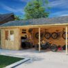 Wooden carport with side shed "Arthur" | G0080