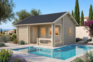 Sauna de jardín 26m² | 70mm | 6x5m (pintado)