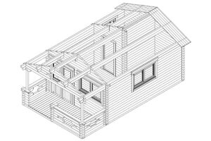 Sauna finlandesa tradicional 19m² | 70mm | 7x4m