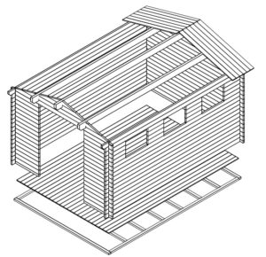Caseta de jardín Eva F 12m2 / 3x4m / 40mm