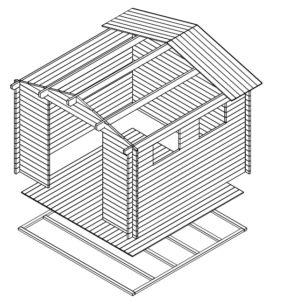 Cobertizo de jardín Nora F 9m2 / 3x3m / 40mm