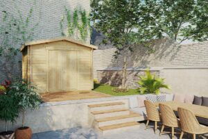 Cobertizo de jardín Nora F / 9m² / 3x3m / 44mm