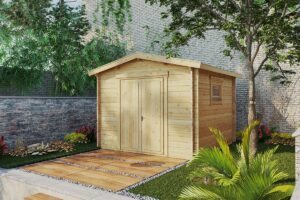 Cobertizo de jardín Nora F / 9m² / 3x3m / 44mm