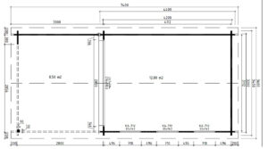 Caseta de jardín Eva E con porche 12m² 7x3m 44mm
