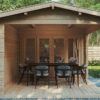 Caseta de jardín Eva E con porche 12m² 7x3m 44mm