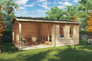 Caseta de jardín con porche Nora E 9m² 6x3m 44mm